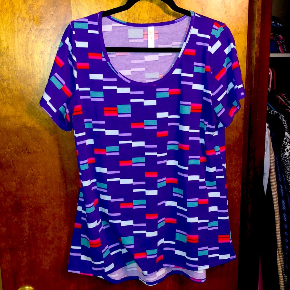 Purple LuLaRoe Short Sleeve Shirt